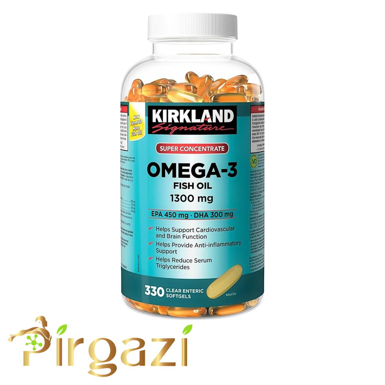 امگا ۳ روغن سالمون آلاسکا ۱۳۰۰ میلی‌گرم (۳۳۰ عددی) کرکلند – آمریکا